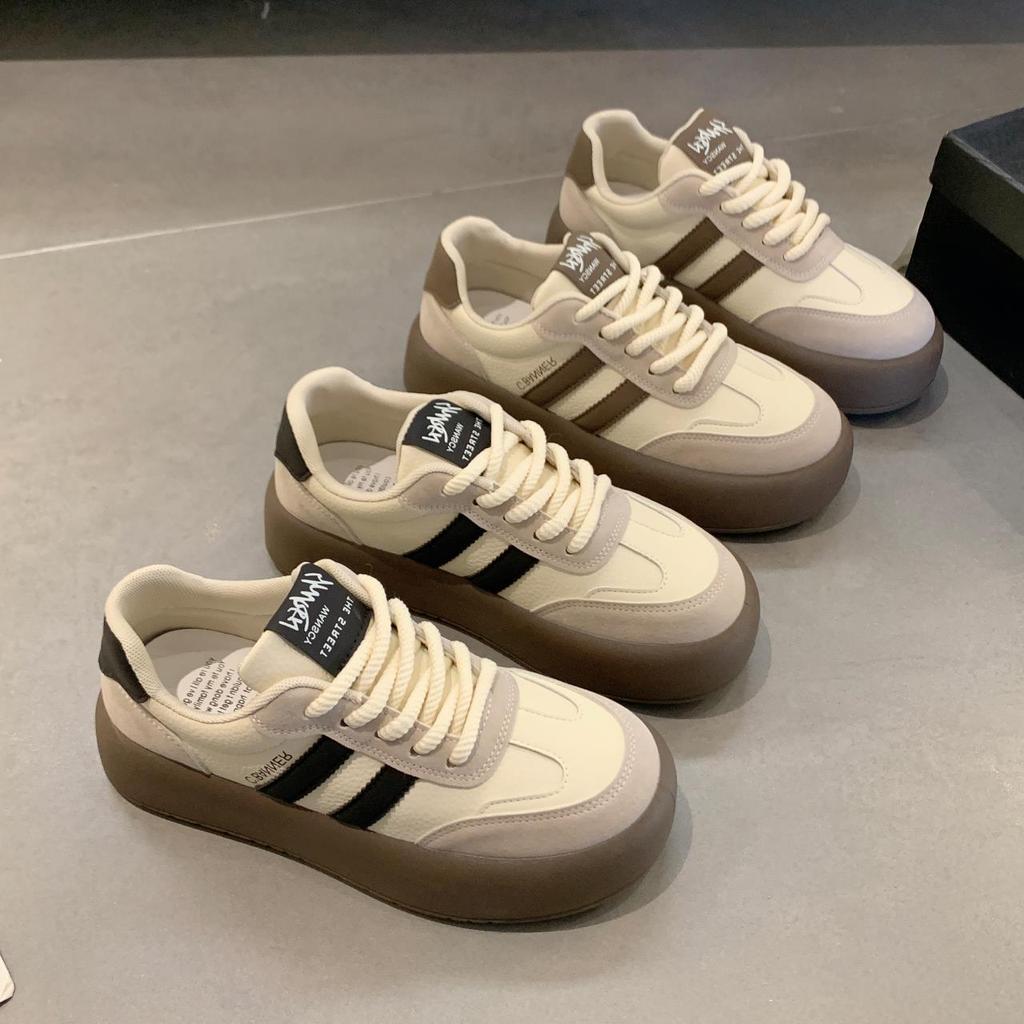 Design Sense Agam German Training Shoes Board Shoes Platform White Shoes Shoes Women's New Fashion Early Spring Leisure Sports Fashion