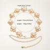 Fashion Imitation Pearl Metal Flowers Waist Chain For Women Elegant Sexy Body Waist Chain Jewelry Gift