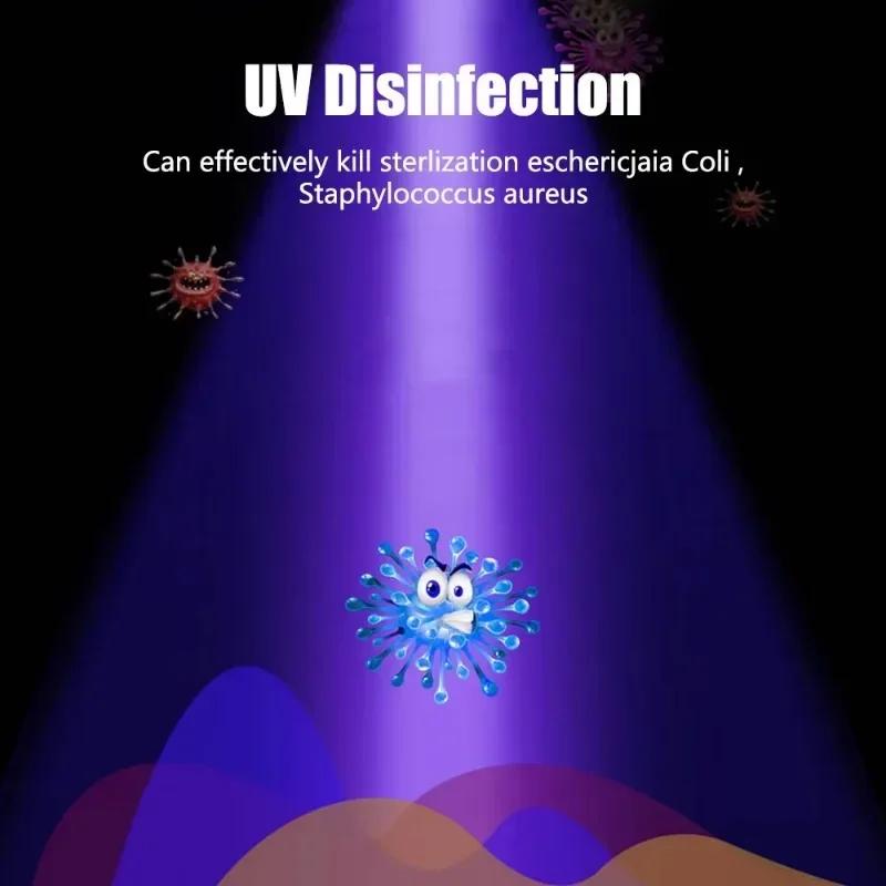365/395nm UV Flashlight Zoom 5W Type C USB Rechargeable Black Light for Resin Curing, Pet Urine Detection, Scorpion with Battery