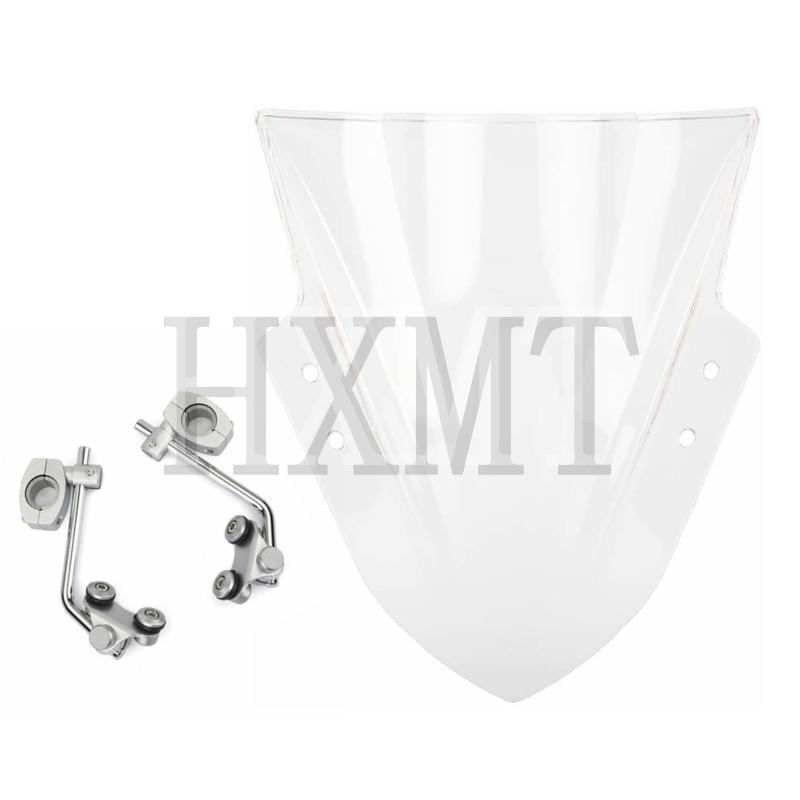 Motorcycle Windshield Windscreen With adjustable bracket Wind Screen For Yamaha MT125 FZ1 FZ6 FZ8 FZ8N XJ6 MT-01 MT03 MT09 MT07