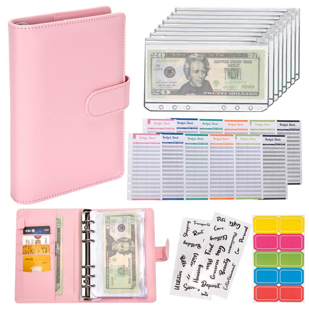 Budget Planner 2023 Cash Envelope Savings Money 6 Holes Binder for Financial Management A6 Loose-leaf Notebook Binder Housing