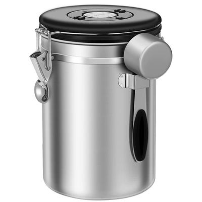1.8L Кофейная канистра для молотого кофе из нержавеющей стали, емкости для хранения кофе с ложкой для зерен, сахара, чая