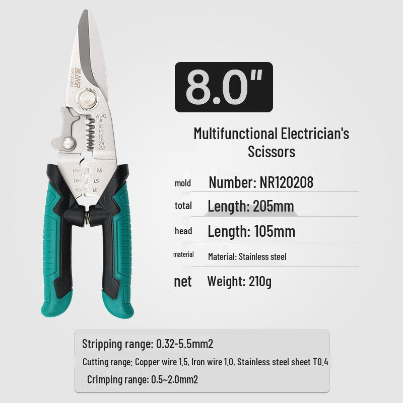 Multifunctional Heavy Duty Electrician Snips & Wire Cutters