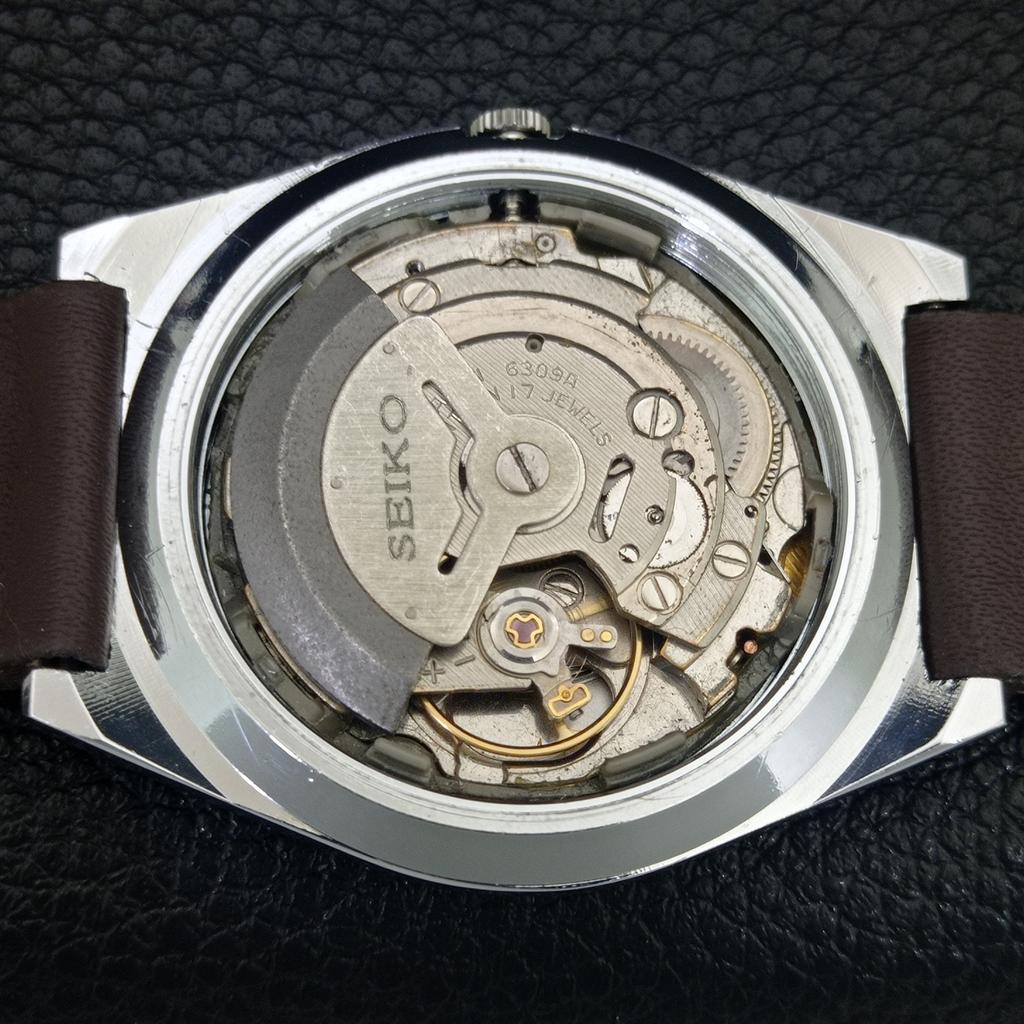 AUTOMATIC VINTAGE REFURBISHED SEIKO 5 6309A JAPAN MENS ORANGE WATCH a442578-1