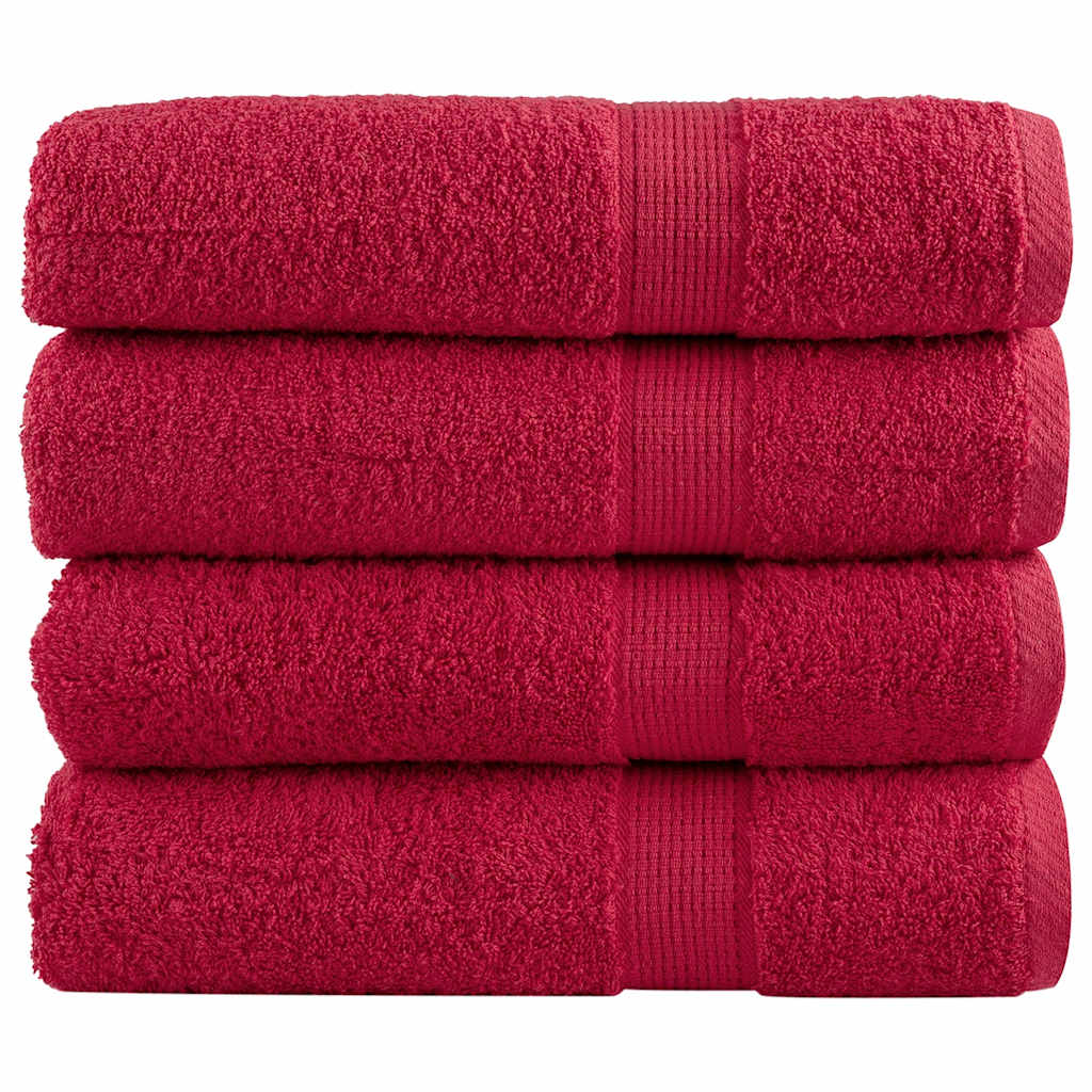 Premium Bath Towels SOLUND 4 pcs Red 100 x 150 cm 600 g m²
