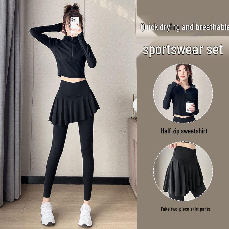 2024 Женский высококлассный осенне-зимний костюм для велоспорта и фитнеса для йоги, пилатеса, бега и активного отдыха