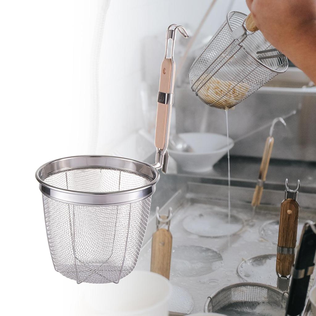 Deep Fry Basket Fine Sieve Pasta Noodle Strainer for Vegetable Rinsing