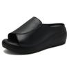 New Women Sandals Women Slippers Black Wedge Platform Open Toe Women Orthopedics Thick Bottom Beach High Heels Slides