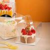 10 шт. Прозрачные пластиковые коробки для тортов с ручками, универсальные индивидуальные контейнеры для десертов на свадьбы, дни рождения, юбилеи, Рождество, Хэллоуин