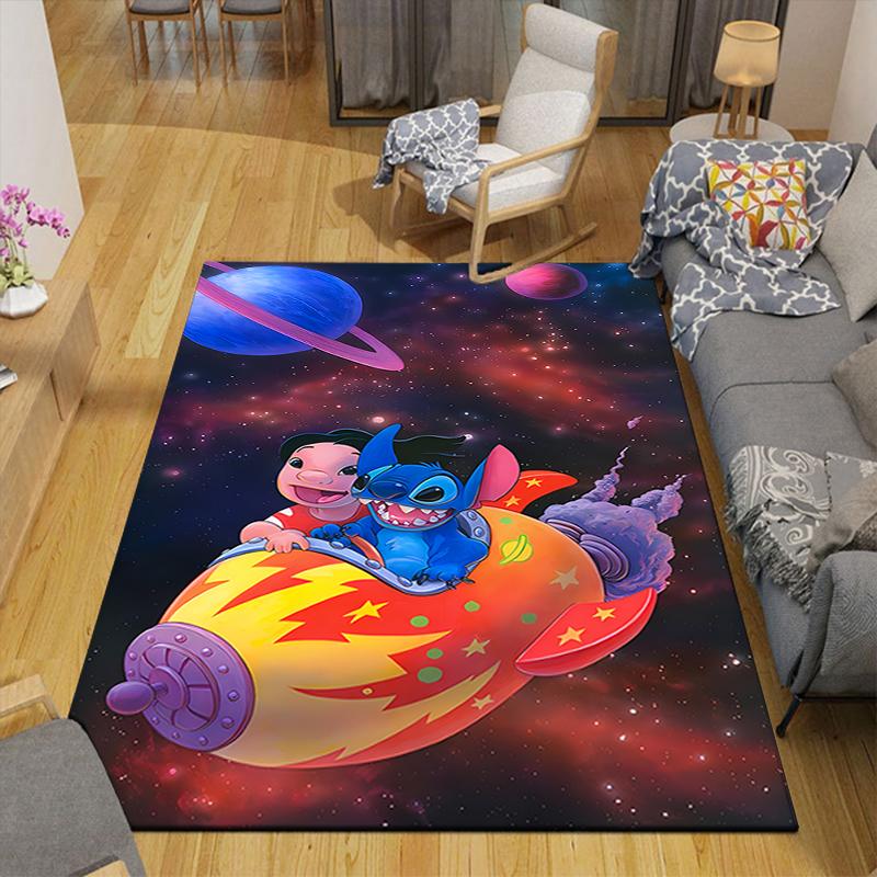 1Pc Space Adventure Stitch Rug Office Carpet Indoor Outdoor Doormat Nonslip Soft Comfortable Living Christmas Halloween Xmas Gift D924261