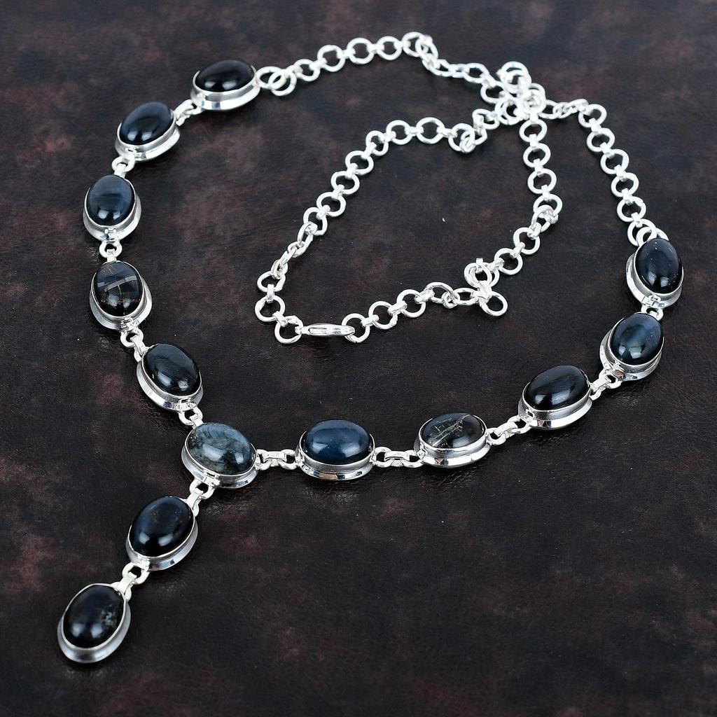 Pietersite Necklace Gemstone Necklace Handmade Jewelry 925 Sterling Silver Adjustable Chain Necklace Natural Pietersite Jewelry Wedding Gift