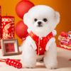Puppy Dog Chinese New Year Clothes Autumn and Winter Warm Teddy Bear Medium and Small Dog Cat New Year's Greeting Pet New Year's Tang Clothing