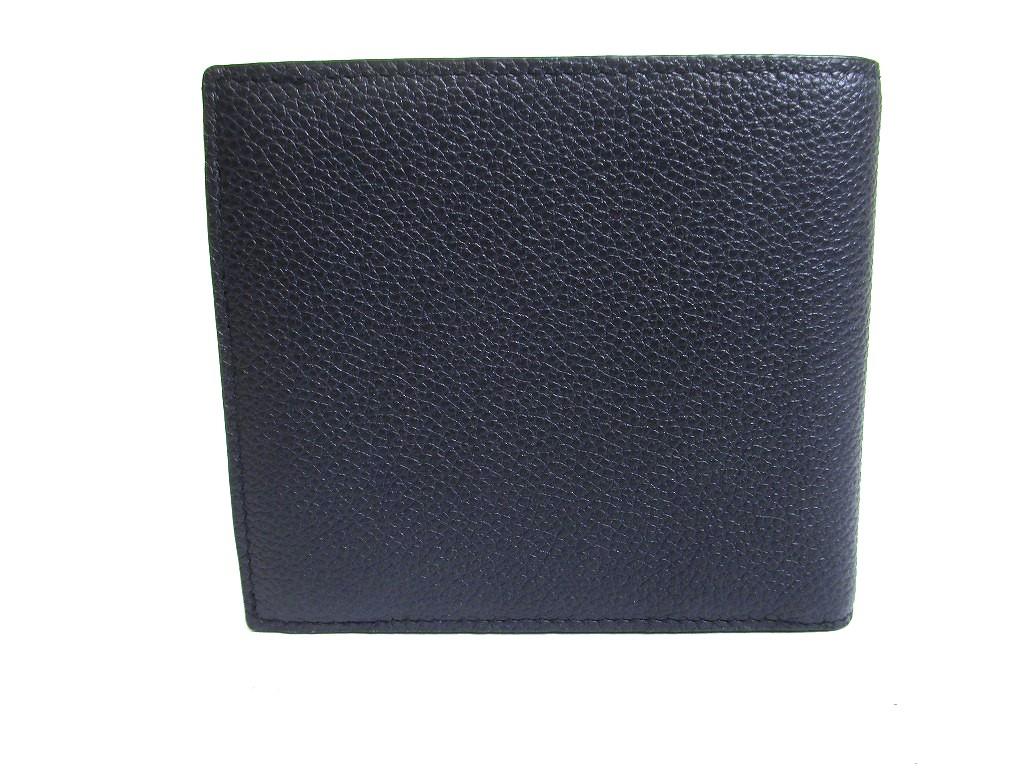 Authentic PRADA Navy blue Leather Bifold Wallet Compact Wallet #a691  Open box