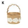 1PC Gift Bag Party Burlap Storage Basket Linen Handle Baby Shower Lace Wedding Ceremony Flower Basket Table Decoration