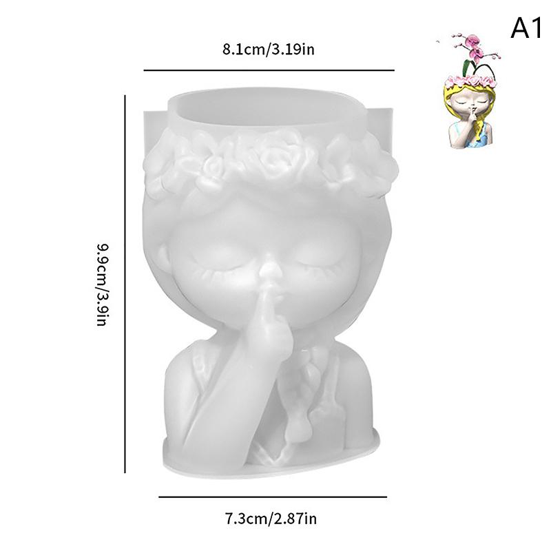 Cute Girl Flower Pot Silicone Mold Concrete Resin Plaster Candle  Epoxy Mold Diy Handmade Crafts Decoration Vase Tool