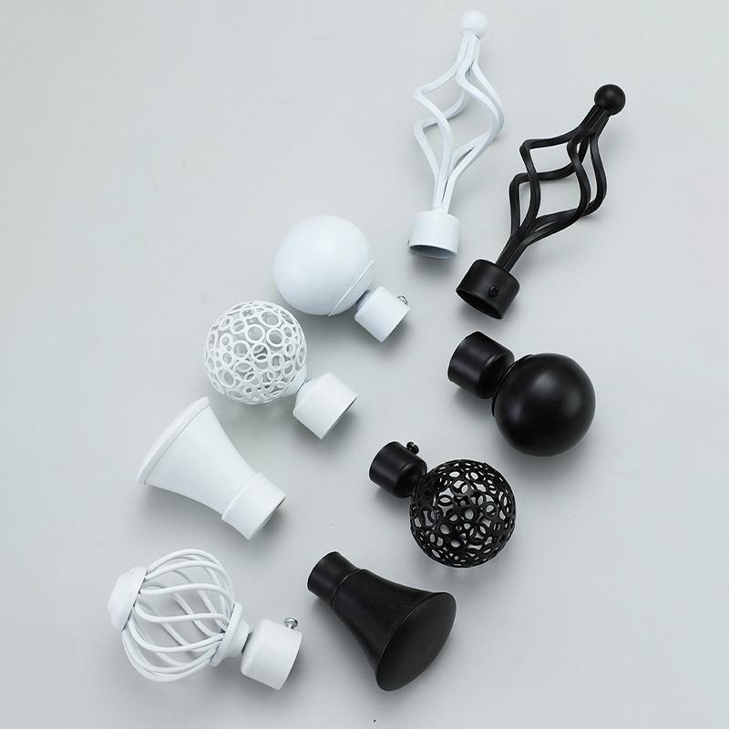 2Pcs Hollow Out Iron Curtain Rods Ends Caps Curtain Accessories Replacement Roman Curtain Rod Head Home Decoration