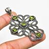 Peridot Gemstone Handmade 925 Silver Plated Jewelry Pendant 2.46"