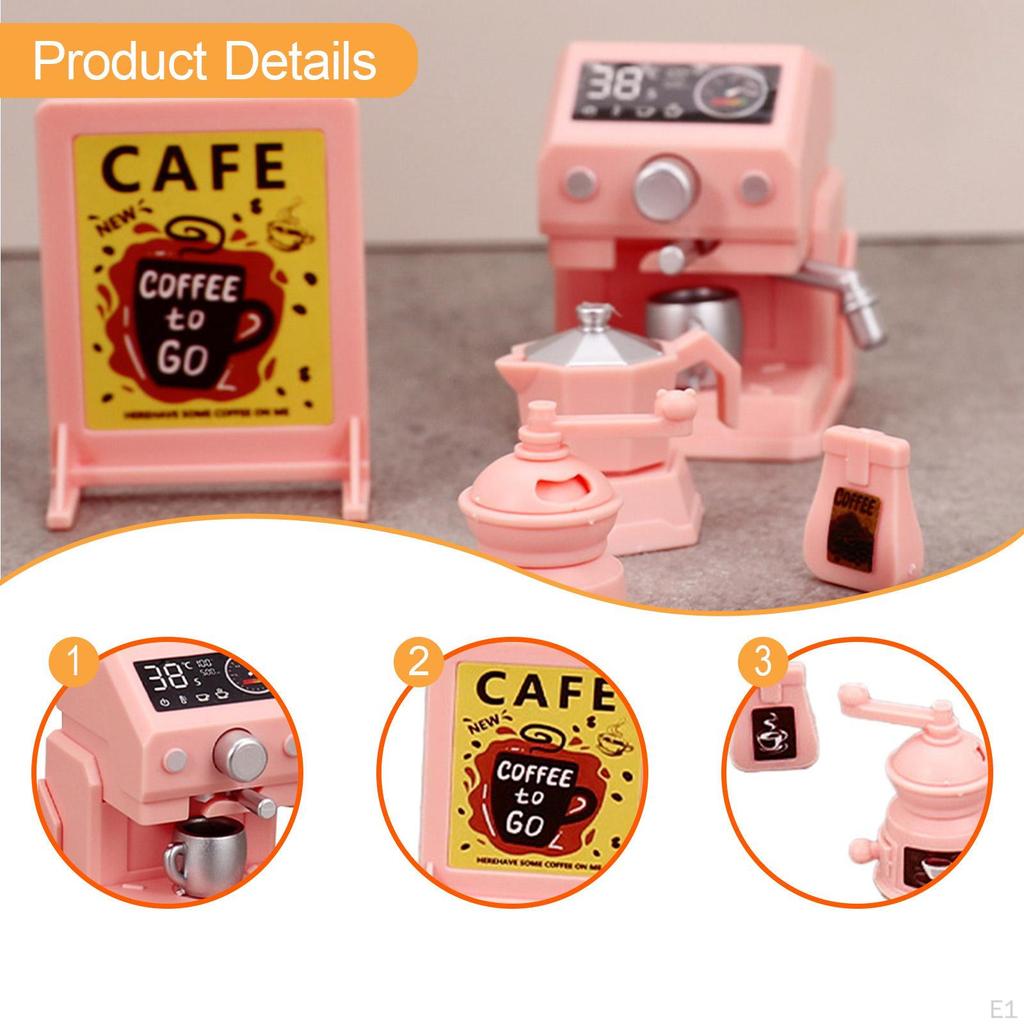 Miniature Coffee Maker Kitchen Toys Decoraions Scene Model Mini Appliances Simulated Dollhouse