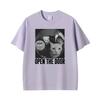 Open The Door Cat Funny Gang Meme Graphic Tee Shirt Unisex Unisex Summer Hot Sale Classic Tshirts Vintage Cotton T Shirt Streetwear