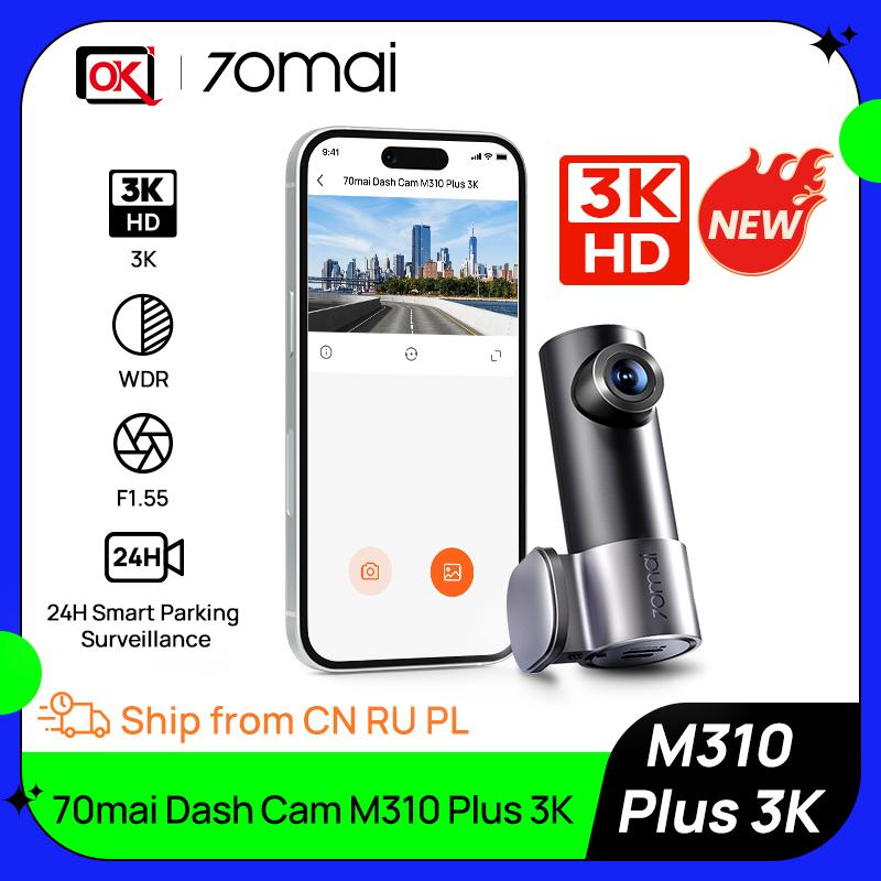 Глобальная версия 70mai Видеорегистратор M310 Plus 3K 1620P WDR Диафрагма F1.55 Голосовое управление Автомобильный видеорегистратор Wi-Fi 6 Поддержка 24-часового режима парковки Приложение