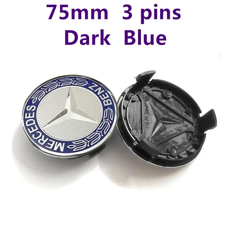 Car Sticker 4pcs Wheel Center Cap 75mm 3 pin AMG Apple Tree New Black Dark Light Blue Wheat Styling Badge For Mercedes Benz Hub