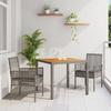 VidaXL 3-Piece Garden Dining Set with Grey Cushions In Synthetic Rattan 3334909