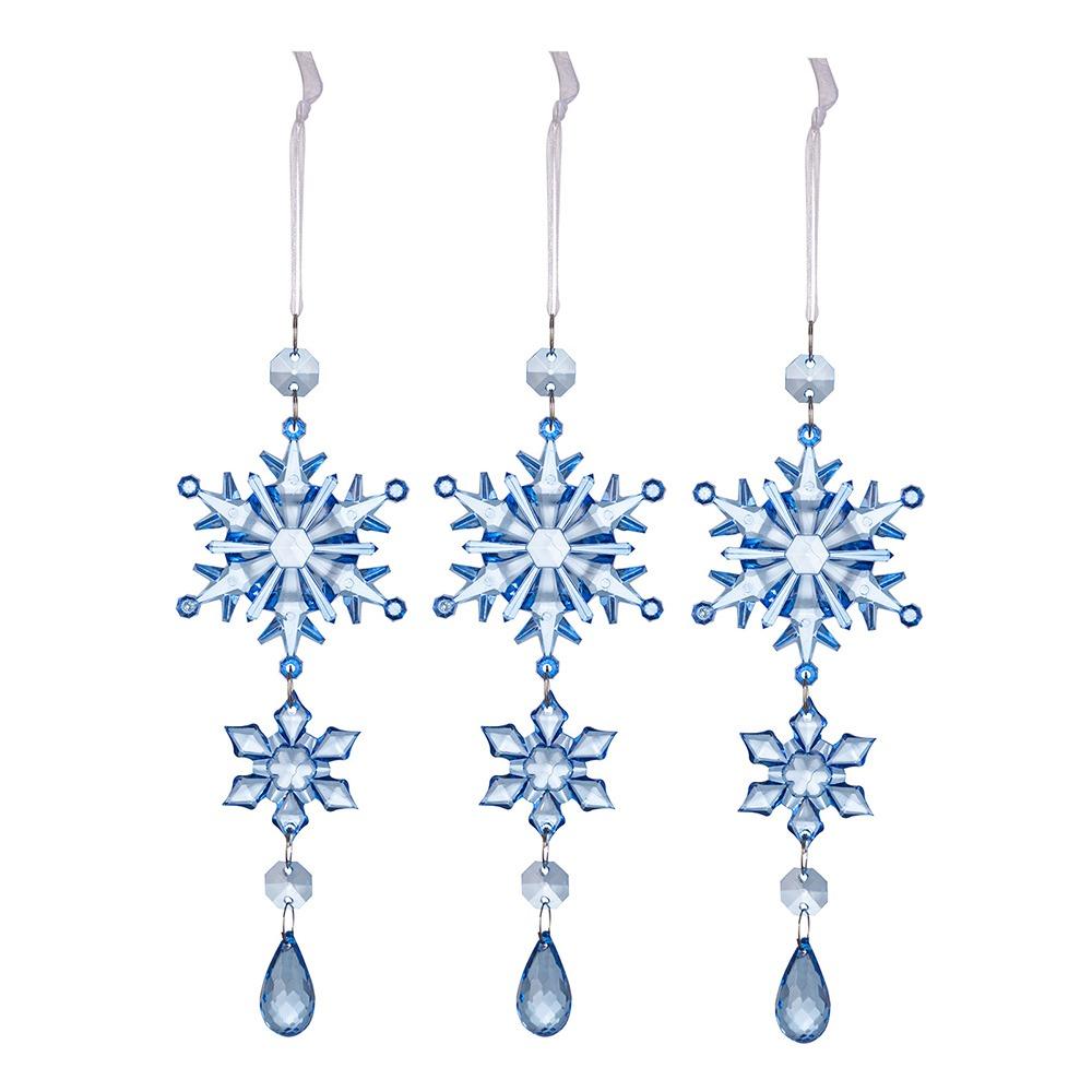 3 шт. Прозрачные подвески-снежинки на Рождество Веселое Рождество Украшение