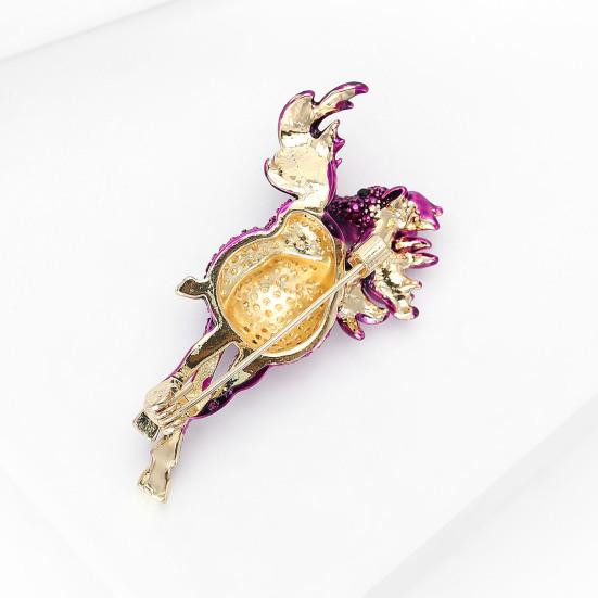 Retro Style Brooch Sparkling Rhinestones Inlaid Horse Theme Pin Clothes Hats Bags Badge Fashion Accessory