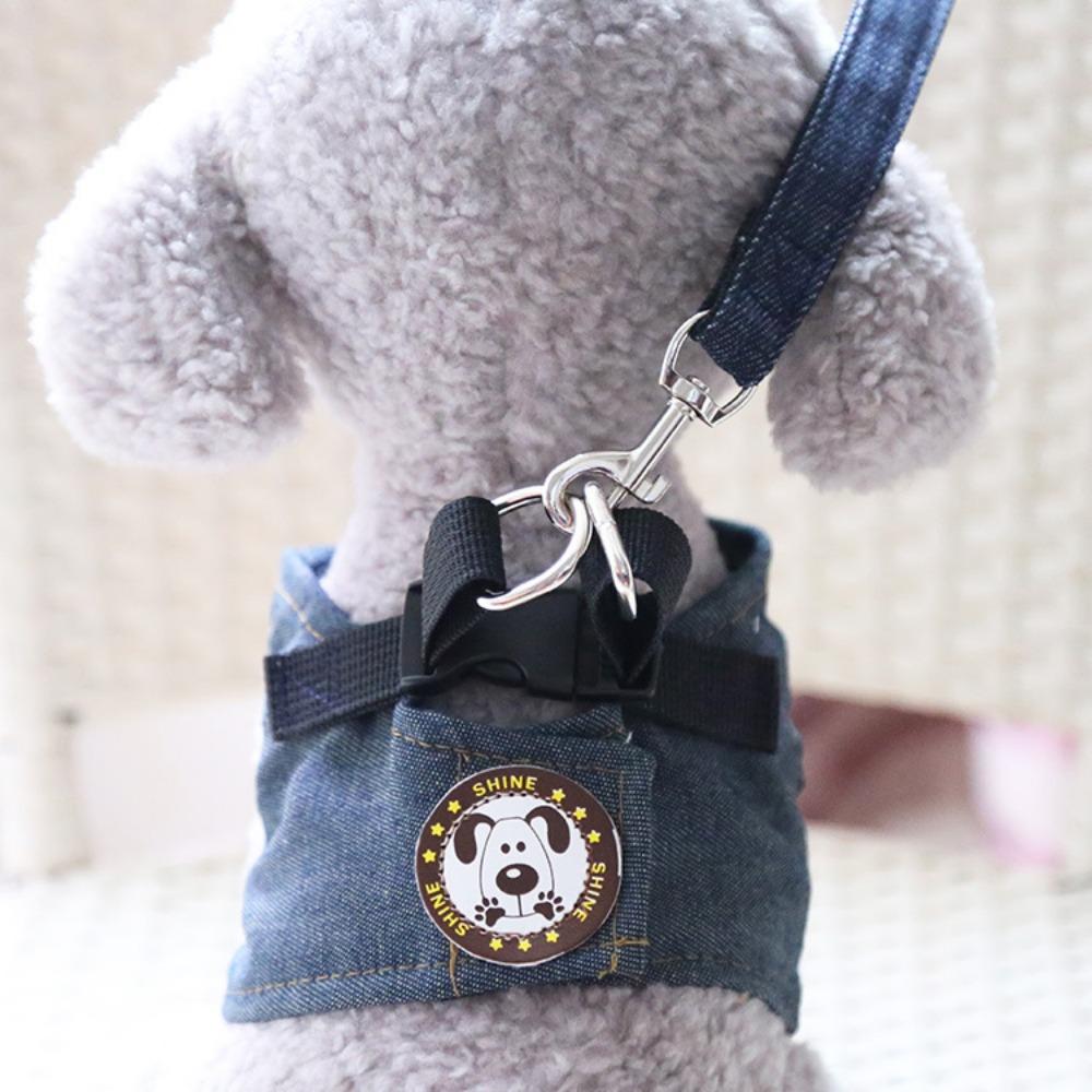 Весна/Лето Поводок для Собаки Джинсовый Уличный Шлейка для Кошки Домашний Питомец Поводок для Собаки Принадлежности Тедди Кошка В наличии