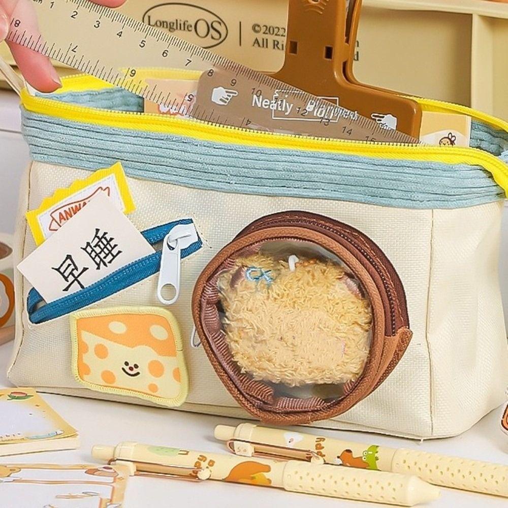 Cartoon Food itabag Pen Bags Large Capacity Zipper Pen Bag New Stationery Storage Pouch