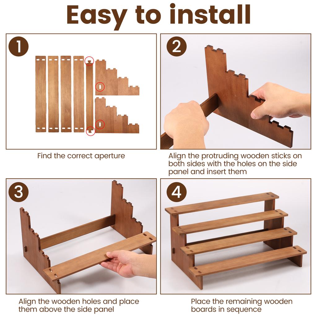 3/4 яруса Деревянная Винтажная Подставка для Дисплея Деревянная Подставка для Кексов Экономящая Место Подставка для Дисплея Десертов Ярусная Подставка для Дисплея для Кексов