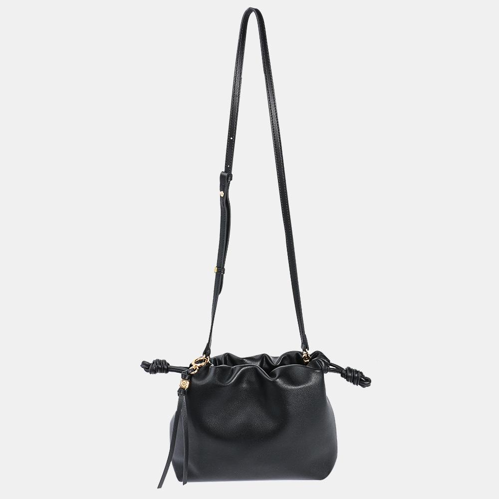 Soft Leather Fold Bag Cowhide Bag Bag Bucket Bag Drawstring Cloud Bag Single Shoulder Crossbody Bag Hand Holding Women's Bag