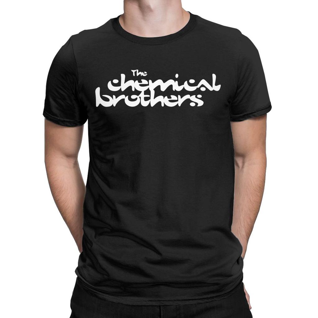 Мужские футболки The Chemical Brothers Хлопковые топы Смешные футболки с коротким рукавом и круглым вырезом Графические футболки