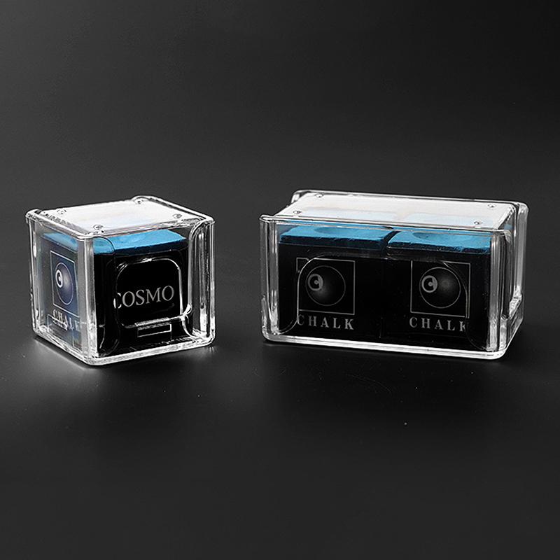 1 шт. Прозрачная акриловая коробка для защиты мела для бильярда, защита от загрязнений, влагостойкая, одинарная/двойная коробка для хранения шоколадного порошка