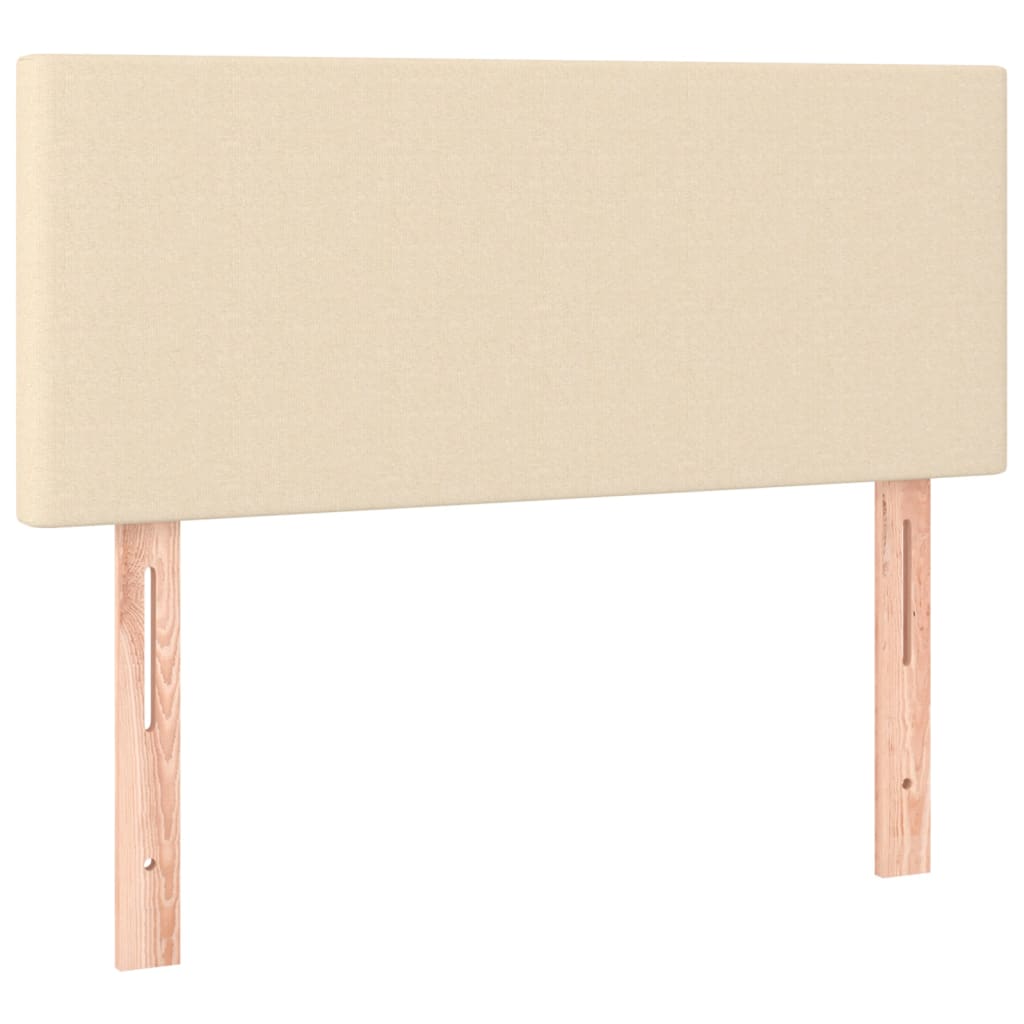 Box Spring Bed with Mattress Cream 120x200 cm Fabric