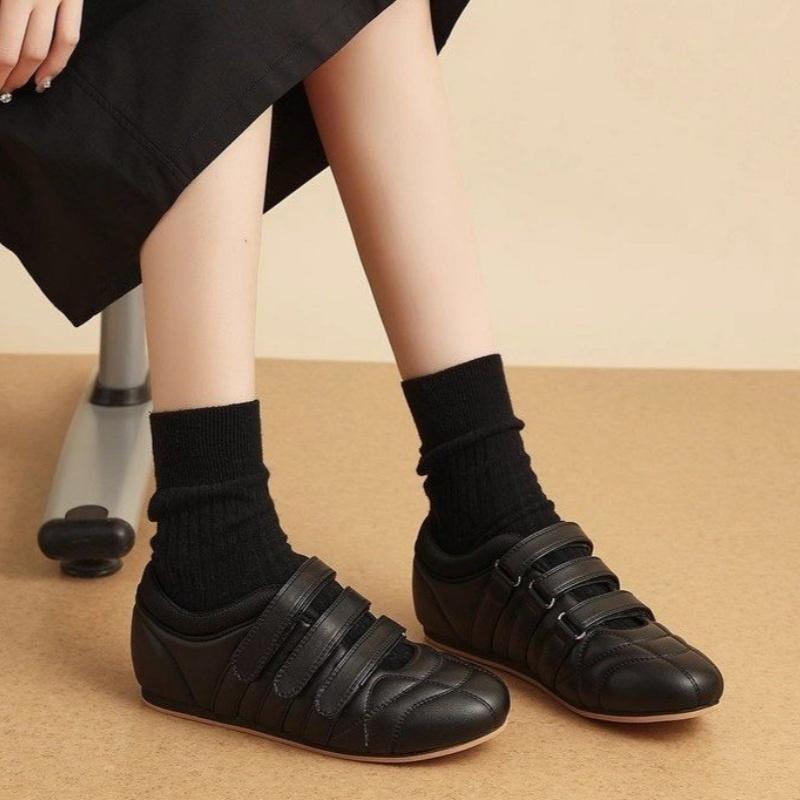 Модная женская обувь балетки 2025 лето новая повседневная спортивная обувь ретро круглый носок удобная плоская уличная мягкая обувь Zapatos Mujer