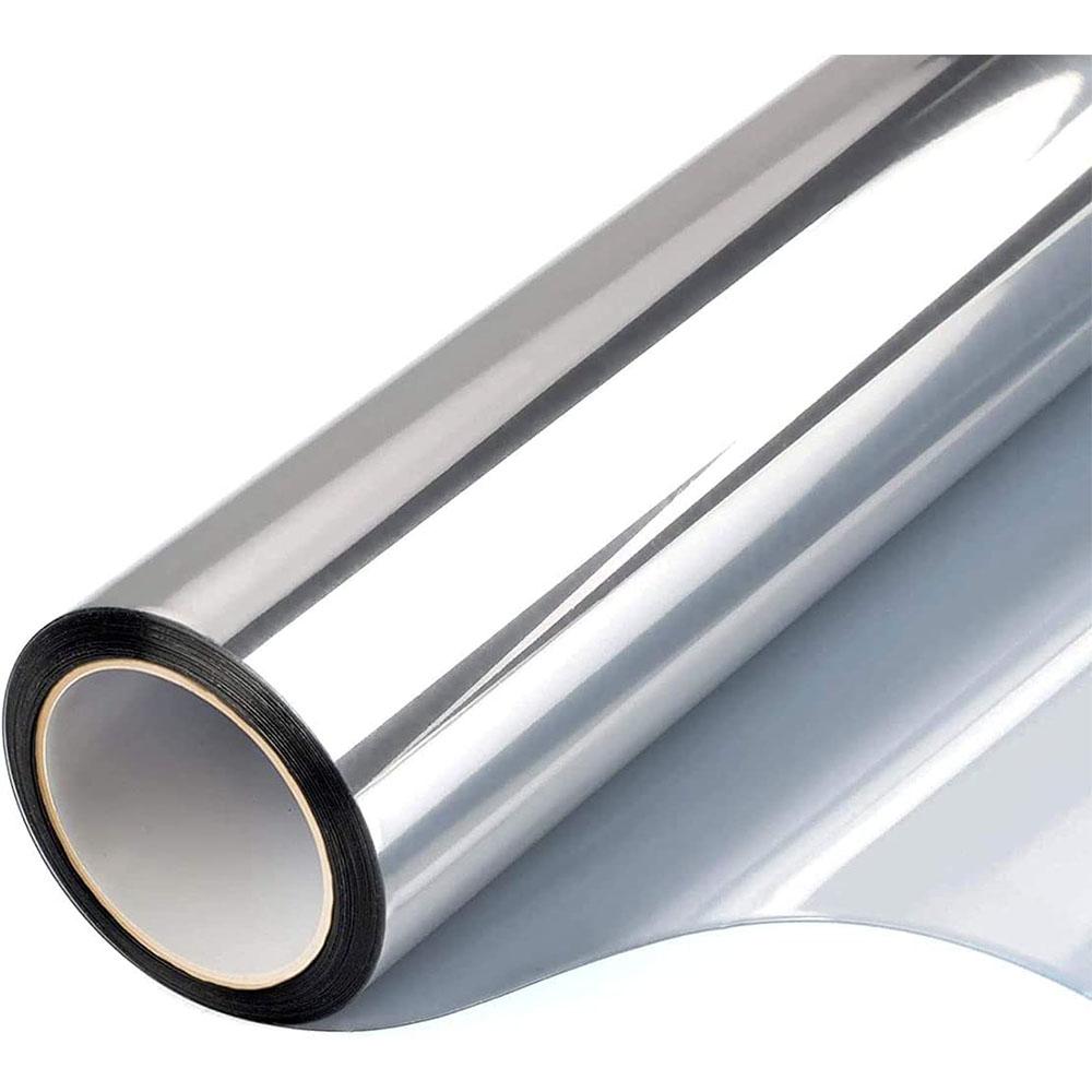 One Way Mirror Window Film Silver Privacy Glass Film Heat Reducing Film Reflective Window Sticker Sun Block Film