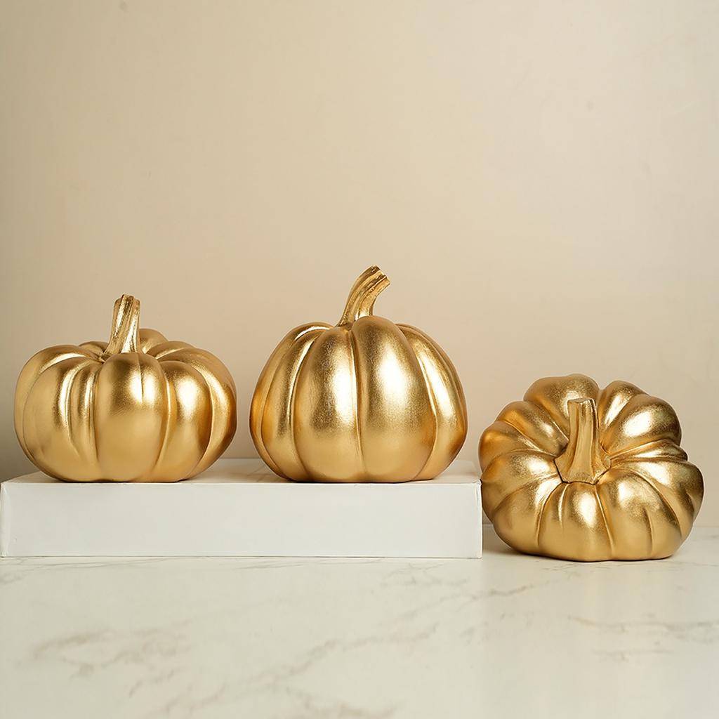 Vintage Halloween Pumpkin Figurine – Resin Decorative Ornament For Holiday And Home Display