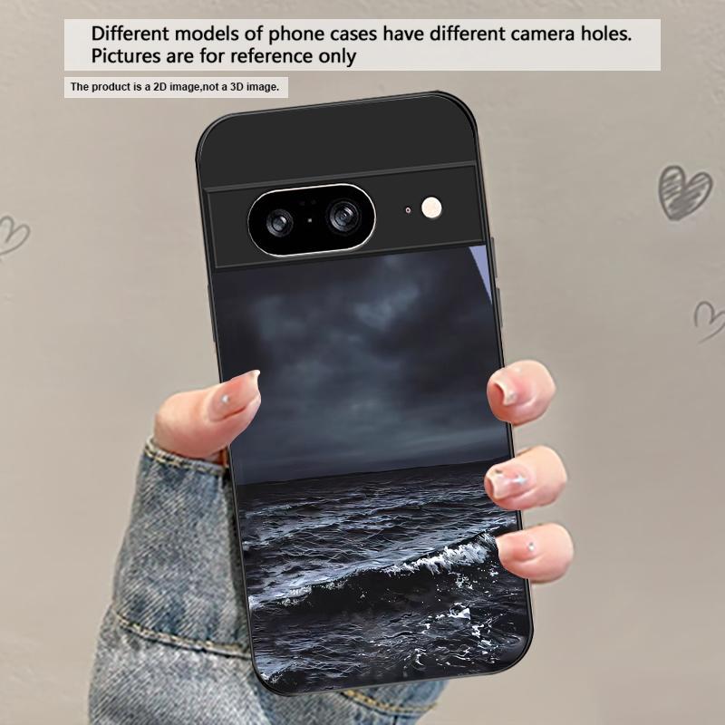 Абстрактные Современные Волны Для Google Pixel 8 7 9 10 Pixel 10 Pro XL Pixel 9 Pro XL Pixel 8a 7a Pixel 7 Pro Черный Стеклянный Чехол Для Телефона