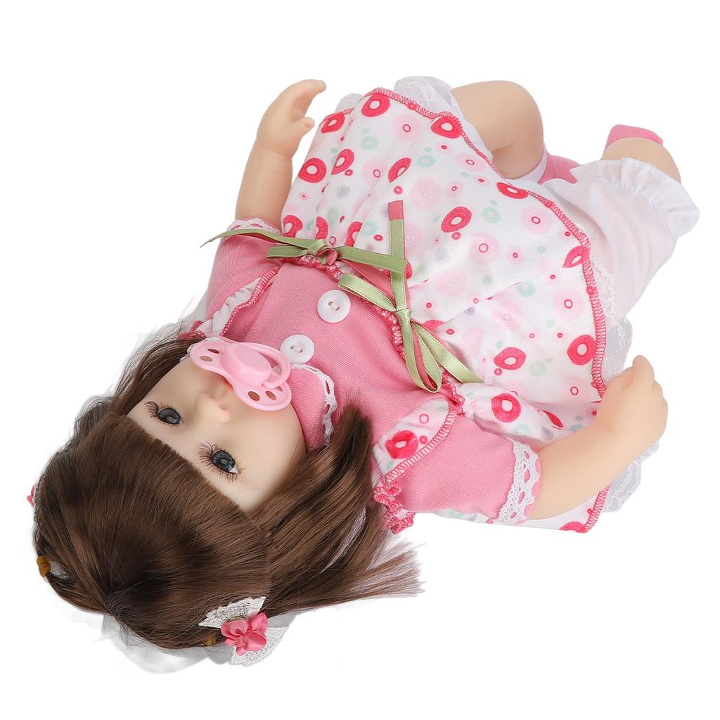 42 см кукла реборн игрушка высокая имитация гибкие суставы горошек принт платье реалистичная кукла с бантом