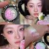 Sparkling Diamonds! Xunfit Chameleon Gradient Eyeshadow in Peach Pink, Shimmering Pearlescent Highlighter for Stage Makeup in Blue