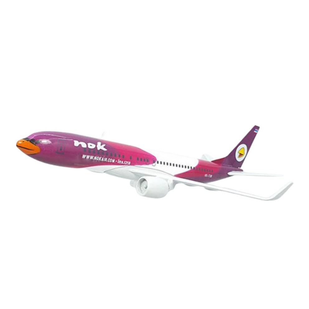 16 см Литая модель самолета из сплава - Nok Air Boeing 737 (Фиолетовая раскраска)