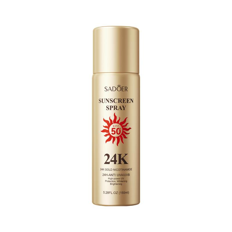 Солнцезащитный спрей SPF50 с 24-каратным золотом и ниацинамидом, защита от УФ-лучей для лица и тела, легкий увлажняющий солнцезащитный мист