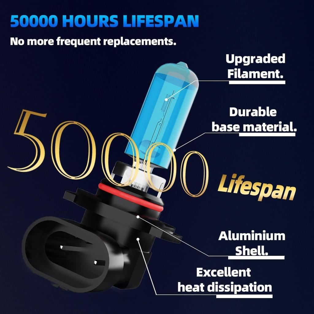 Halogen Headlights Fit For Nissan Altima 2019-2020 Headlight Bulbs,9005/H10/HB3 High Beam + H11/H8/H9 Low Beam Bright Front Car Lights,Plug And