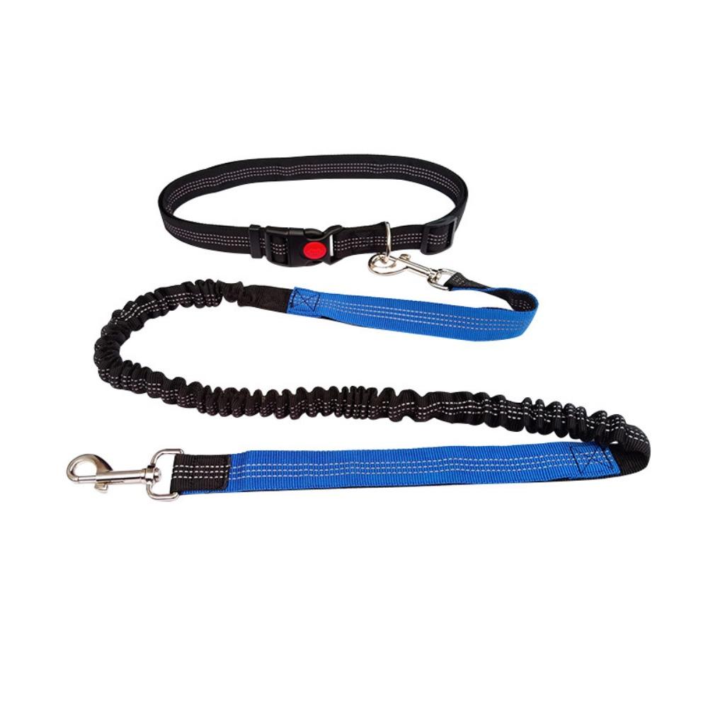 Double Stretch Pet Walking Leash Waist Belt Dog Traction Rope Hand Free Dog Leash  Jogging