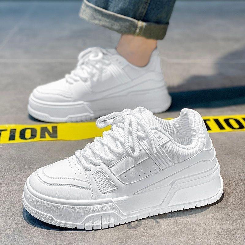 Men's Shoes In Autumn New Breathable White Shoes Niche Design Versatile Teen Sports Shoes Thick Sole Casual Shoes Men's