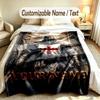 Portrait Man Theme Custom Blanket Personalized Name & Text Customized Soft Warm Throw Blanket Home Decor