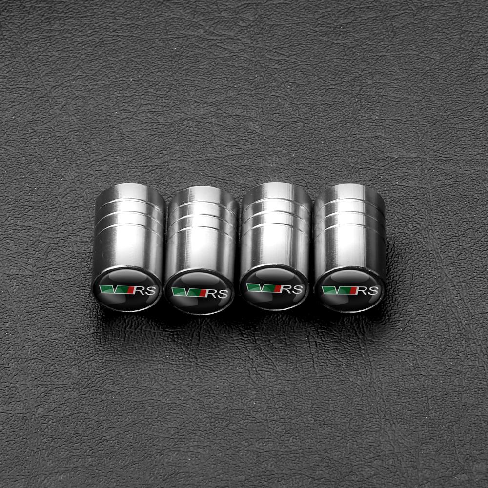AAAJA1 4pcs Car Logo Wheel Tire Valve Stem Dust Caps Covers Accessories For Skoda S Yeti Fabia Octavia 3 2 a5 Kodiaq Karoq Rapid Superb