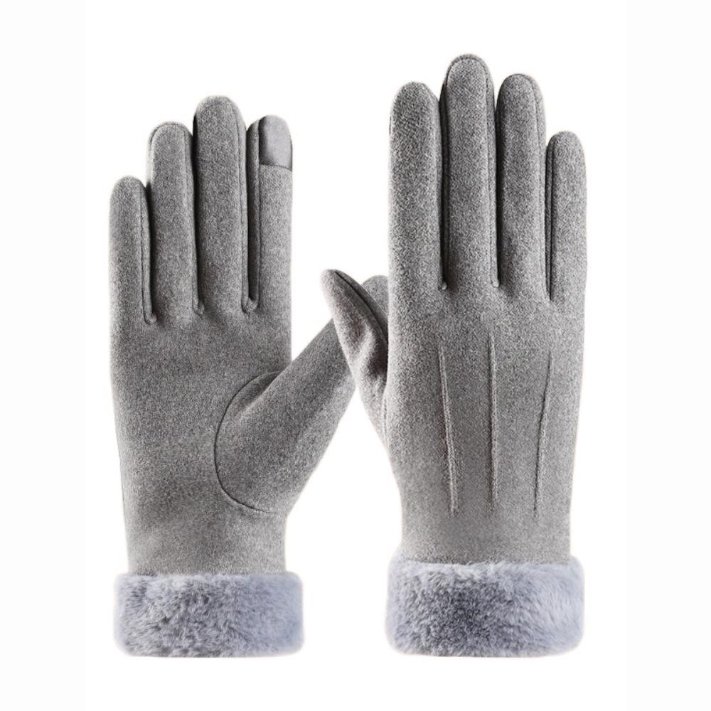 Thick Plush Gloves Outdoor Guantes Fashion Touchscreen Gloves Lady