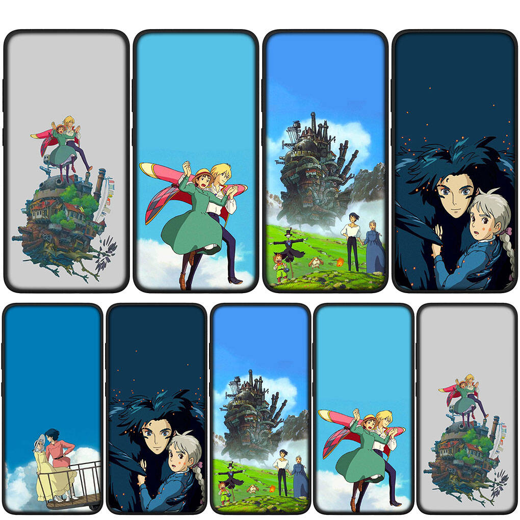 Чехол для iPhone 17 16 15 Xiaomi Poco Redmi Note 14 13 12 Pro 16e Samsung Galaxy S25 S24 S23 OPPO Huawei Мультяшный Ходячий замок Хоула Чехол для телефона